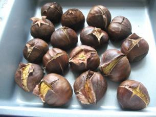 peeling the chestnuts